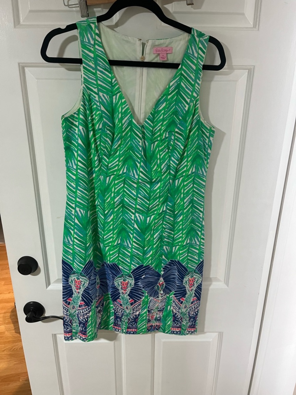 Lilly Pulitzer Green and White Palm Print Dress